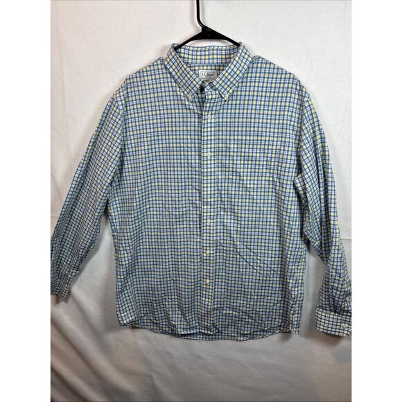 L.L. Bean Mens Slightly Fitted Button-Up Checkered Shirt Size L-Reg - Picture 1 of 12